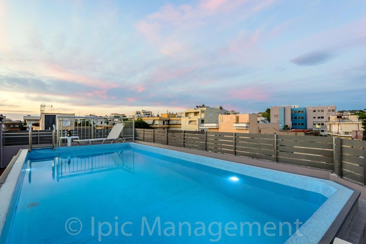 City Center Apartment With Rooftop Swimming Pool Hriszí Aktí Haniá Kültér fotó